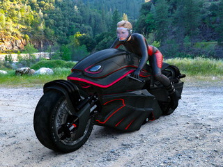 Obraz premium 女性ライダー