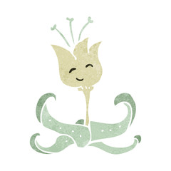 retro cartoon flower