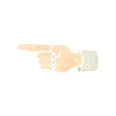 retro cartoon pointing hand