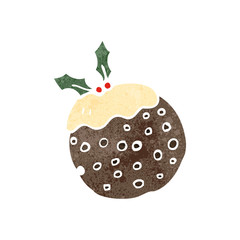 retro cartoon christmas pudding