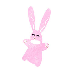 retro cartoon pink rabbit