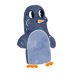 retro cartoon penguin