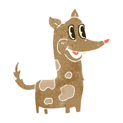 retro cartoon happy little dog