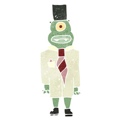 retro cartoon monster man
