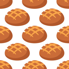 Cripsy wheat bread seamless pattern