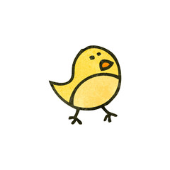 funny retro cartoon bird