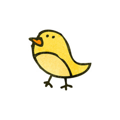 funny retro cartoon bird