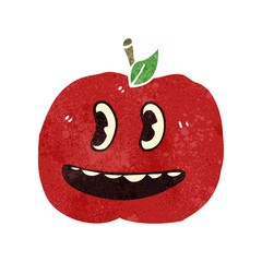 retro cartoon apple