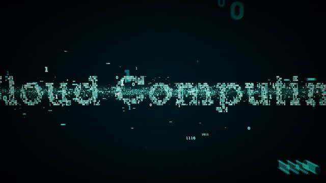Binary Keywords Cloud Computing Blue