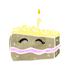 retro cartoon slice of cake