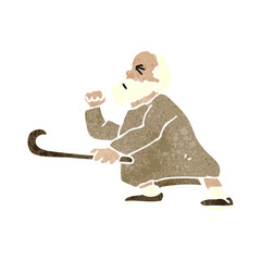 retro cartoon angry old man