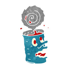 retro cartoon food can