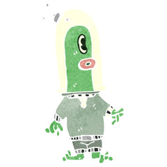 retro cartoon alien space monster