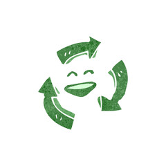 retro cartoon recycling symbol