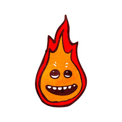 retro cartoon flame