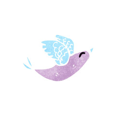 retro cartoon exotic bird