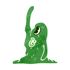 retro cartoon gross blob monster
