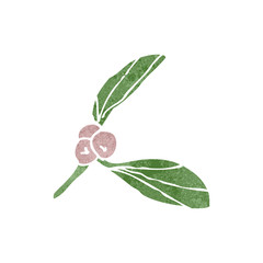 retro cartoon winter berries