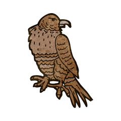 retro cartoon hawk