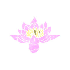 retro cartoon waterlily