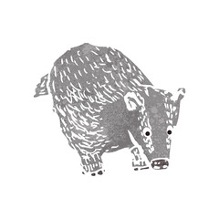 retro cartoon badger