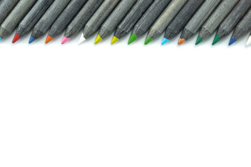 color pencils isolated on white background