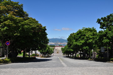 City street at Motomachi in Hakodate, Japan