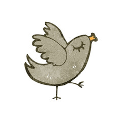 retro cartoon bird