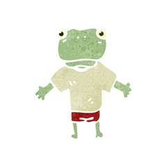 retro cartoon frog