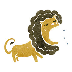 retro cartoon lion