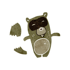 retro cartoon raccoon