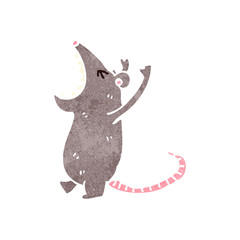 retro cartoon roaring mouse