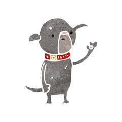 retro cartoon cute little dog