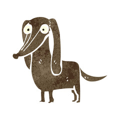 retro cartoon staring dog