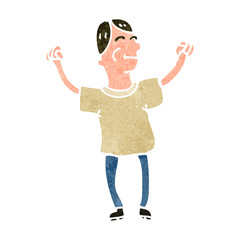 retro cartoon happy man