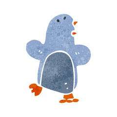 retro cartoon penguin