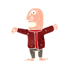retro cartoon angry man