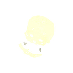 retro cartoon bright white skull