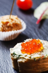 canape with caviar