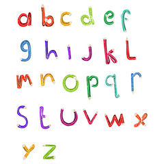 retro cartoon alphabet