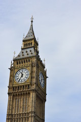 Fototapeta na wymiar The Houses of Parliament in London in August.
