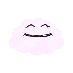 retro cartoon smiling cloud