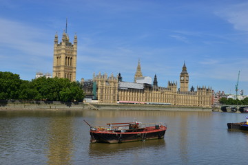 The Houses of Parliament in London in August.