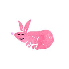 retro cartoon pink rabbit