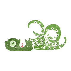 retro cartoon giant squid