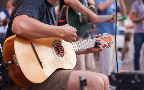 Guitar player during the street concert