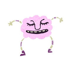 retro cartoon cute cloud monster