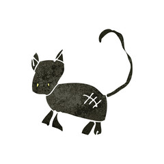 retro cartoon black cat