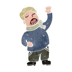 retro cartoon singing man