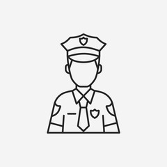 policeman line icon